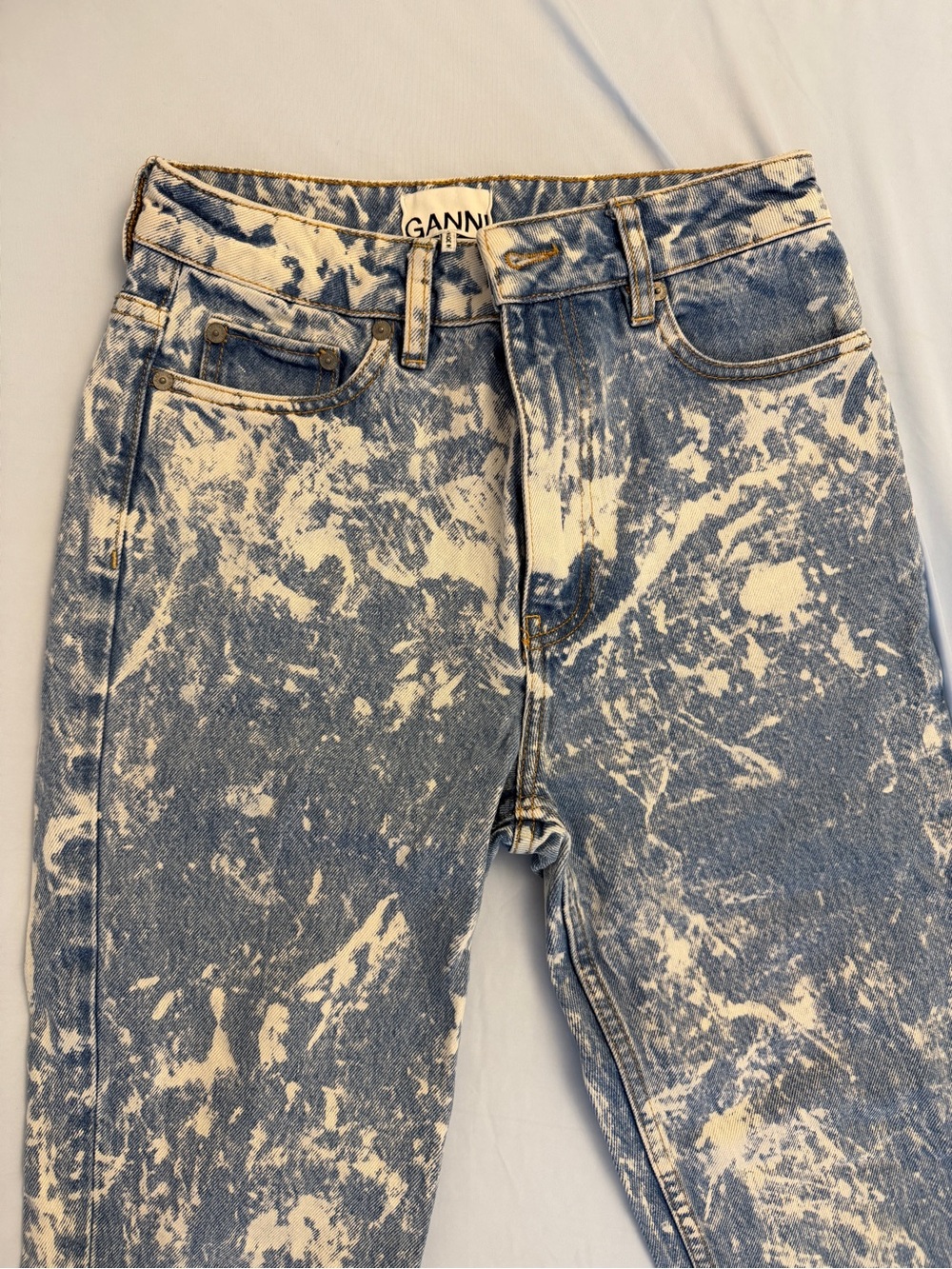 GANNI Blue Acid-Wash Jeans